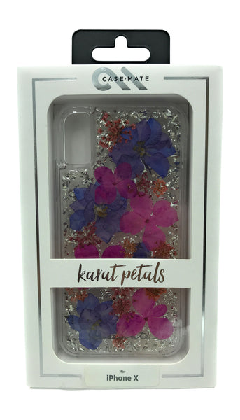 Case-Mate Apple iPhone X Case - Karat Petals - Made with Real Flowers - Slim Protective Design - Purple Petals