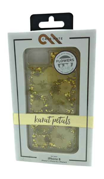 Case-Mate iPhone 8 Case - Karat Petals - Made with Real Flowers - Slim Protective Design for Apple iPhone 8 - Antique White