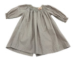 Edgehill Collection Smocked Dress for Girls - Geometric and Floral Print - Light Brown